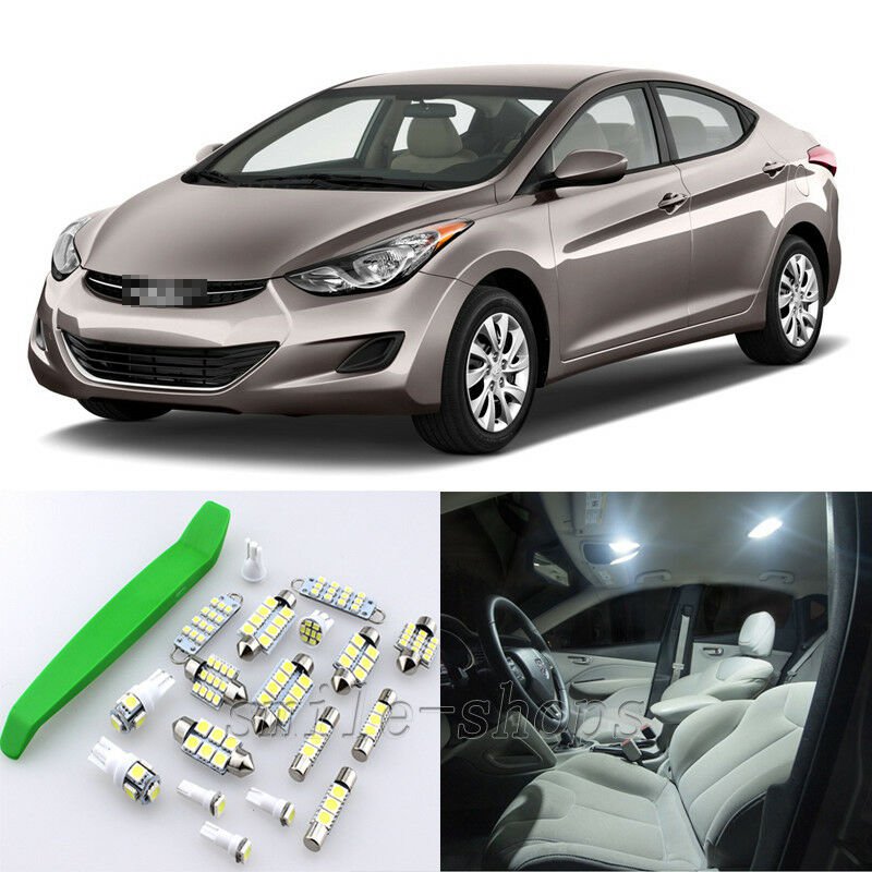 Xenon White 9pcs Interior LED Light Kit for 16-17 Hyundai Elantra + Free Tool