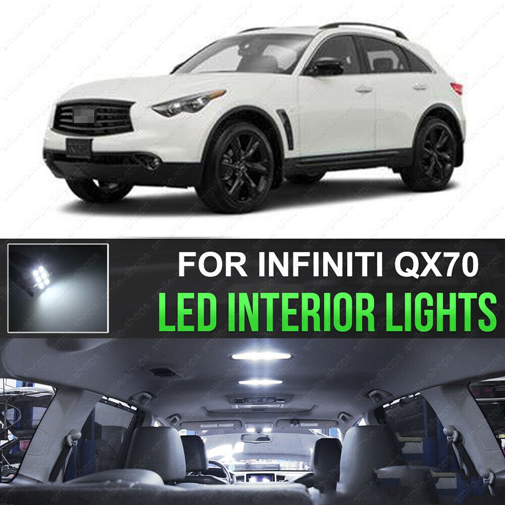 18x Bright White 6000K LED Lights Interior Package Kit For Infiniti FX35 QX70