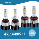 High Power 2640W Focused LED Headlight High/Low Beams 9005+H11 6000K 4PCS Bulbs