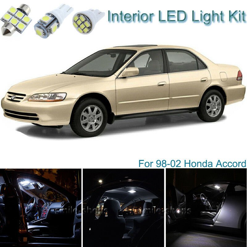 17pcs Premium White Interior LED Light Package Kit Deal For Honda Accord 98-02