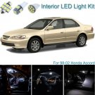 17pcs Premium White Interior LED Light Package Kit Deal For Honda Accord 98-02