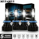 Combo H9 & H11 3240W 6000K 486000LM LED Headlight Bulbs Kit High Beam + Low Beam