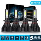 4x H7+H7 Combo LED Headlight Hi/Lo Beam Kit 3240W 486000LM 6000K Bright White T5