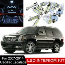 12pcs Interior LED Light Bulbs Package Kit for 2007-2014 Cadillac Escalade White