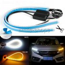 45CM LED Slim Headlight Strip Light DRL Signal Switchback Signal Flow Sequential