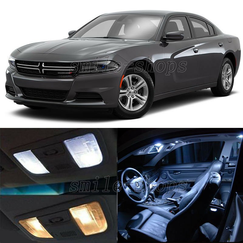 16pcs White LED Interior Bulbs + License Plate Light Fit For 11-17 Dodge Charger