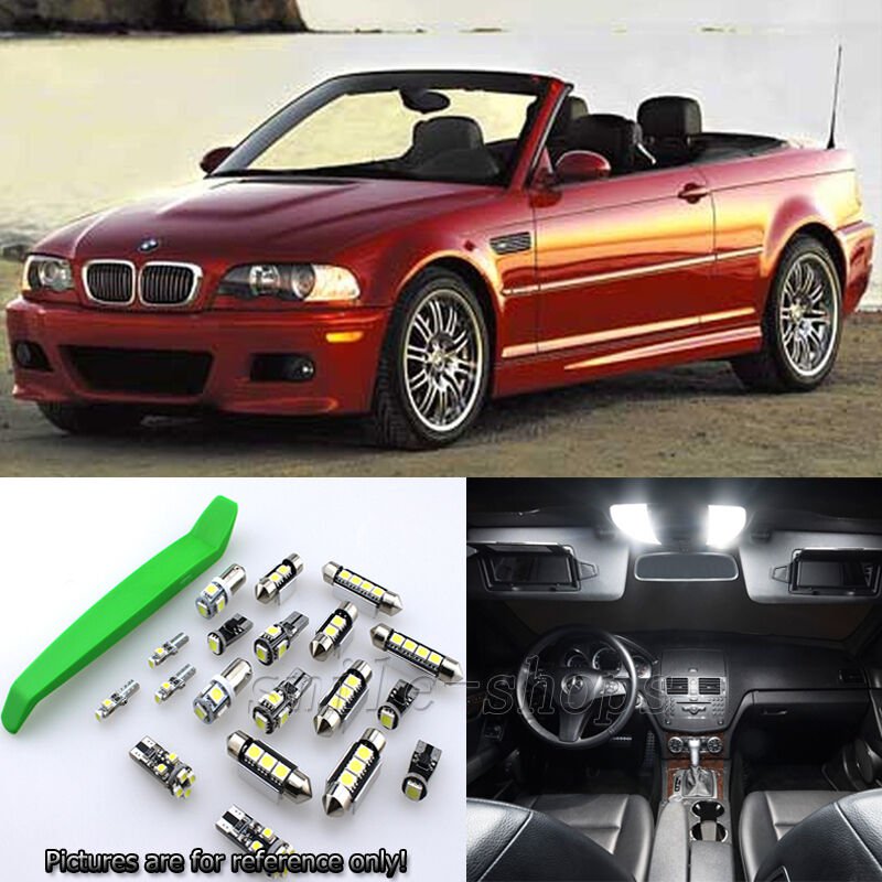 White 10pcs Interior LED Light Kit for 1999-2006 BMW 3 Series E46 + Free Tool