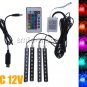 LED Remote Control Colorful RGB Car Interior Floor Atmosphere Light Strip SET