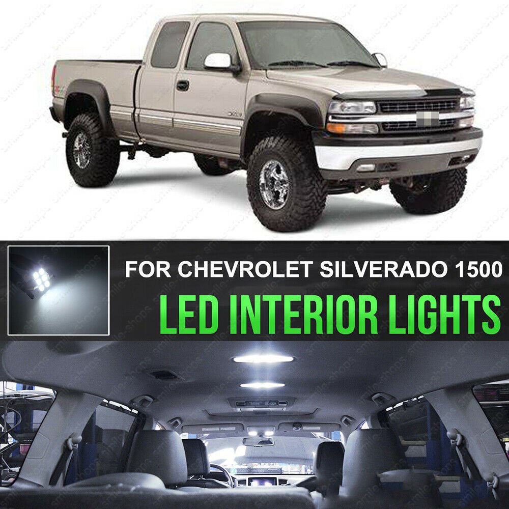 18x White LED Interior License Light Package Kit For Chevy Silverado 1999-2006