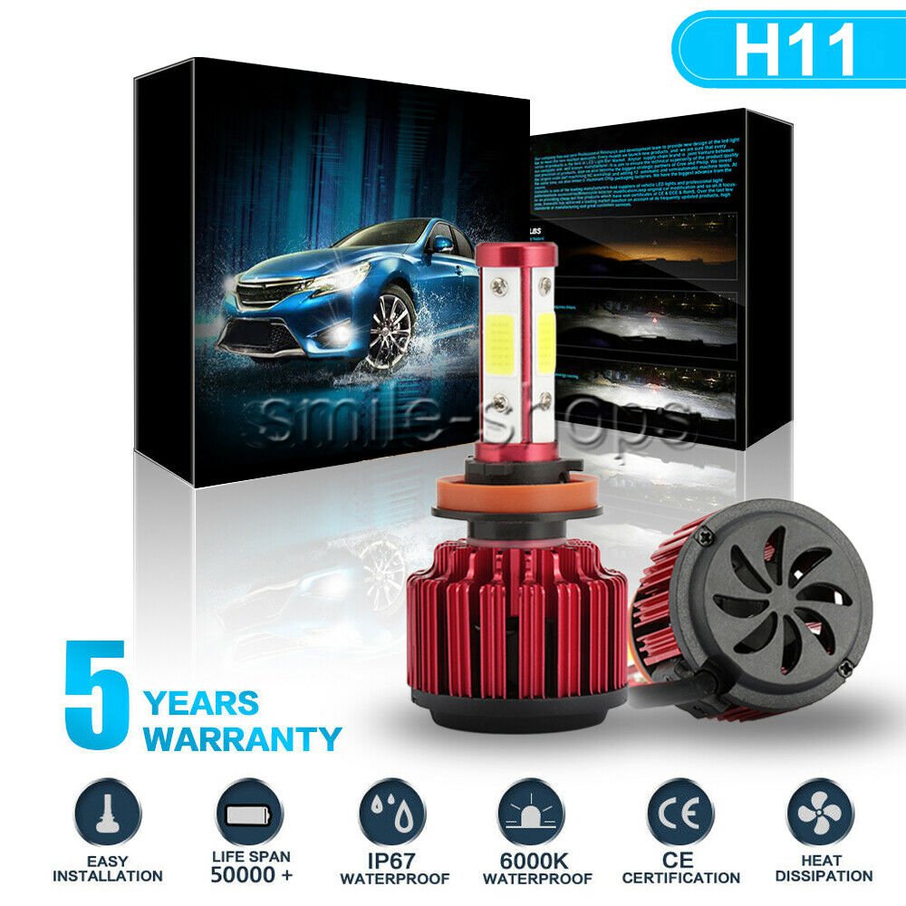X6 COB LED Headlight Kit H11 6000K 1800W Fog Light For Acura TSX 2004-2014