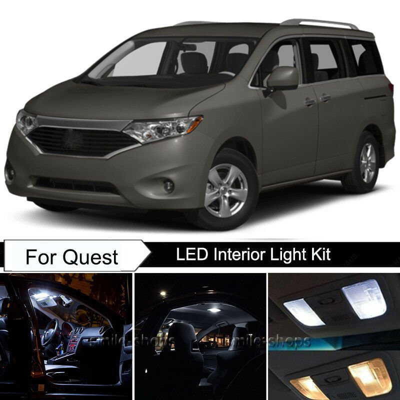 18pcs Xenon White Interior LED Light Package Kit Deal For Nissan Quest 2011-2017