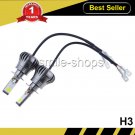 2x H3 COB LED Car Fog Light Driving Light Bulb White Yellow Dual Color 2400LM