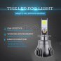 2x H3 COB LED Car Fog Light Driving Light Bulb White Yellow Dual Color 2400LM