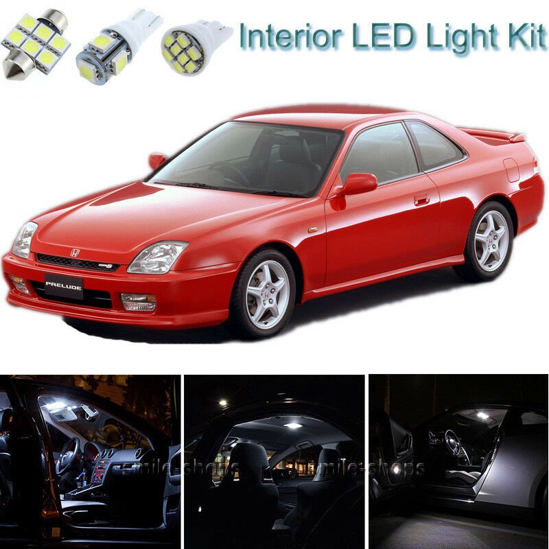 10pcs Bright White Interior LED Light Package Kit Deal For Honda Prelude 97-01