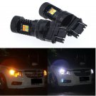 2pcs 3157 3157NA 4157 White Amber Switchback LED DRL Parking Turn Signal Lights