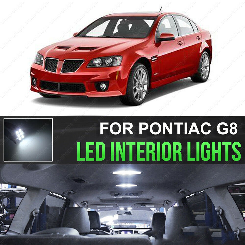 7pcs For Pontiac G8 Bright White LED Interior Bulbs Kit + License Plate