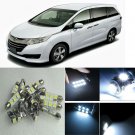 18pcs LED Xenon White Light Interior Package Kit for Honda Odyssey 2011-2015 #