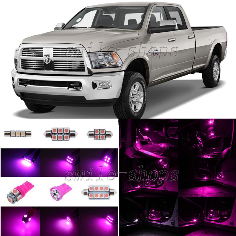 8pc Pink/Purple LED Interior Light Package Fit For 2002-2010 Dodge Ram 1500 2500