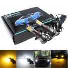 2pcs Switchback Amber & White Dual Color 9006 HB4 LED DRL Fog Driving Light Bulb