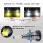 2pcs COB 9006 HB4 24W 2400LM Dual Color LED Fog Light White Yellow Amber Blue