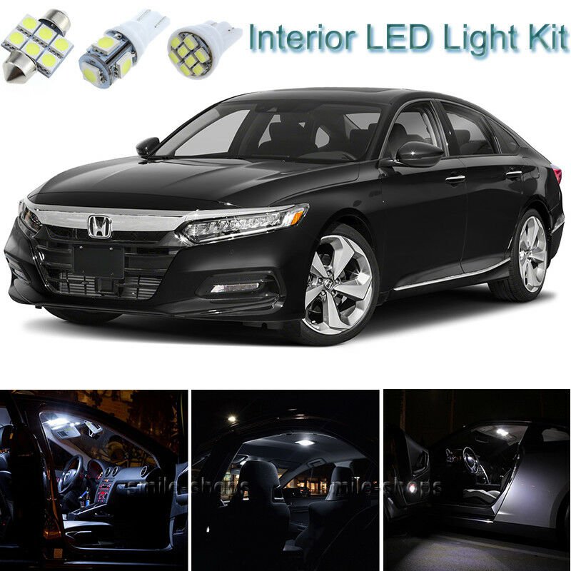 14pcs Xenon White Interior LED Light Package Kit Deal For Honda Accord 2013-2018
