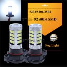 2x 6K White 5202 92 4014 SMD LED Projector Bulbs For Car Fog Light Driving Bulbs
