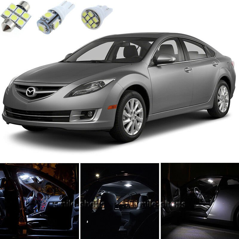 12pcs Bright White Interior LED Light Package Kit Deal For Mazda 6 2009-2013