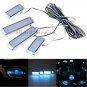 4Pcs Ice Blue LED Car Auto Truck Inner Door Handle Bowl Armrest Atmosphere Light