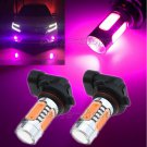 2pcs Pink/Purple 9005 HB3 7.5W COB LED Bulbs For Car Driving Light Fog Lights