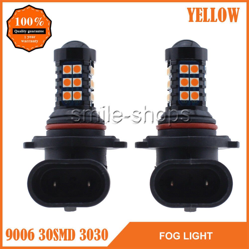 2pcs 9006 HB4 30SMD LED Bulbs For Car Truck Fog Driving Light Bulbs Yellow Amber