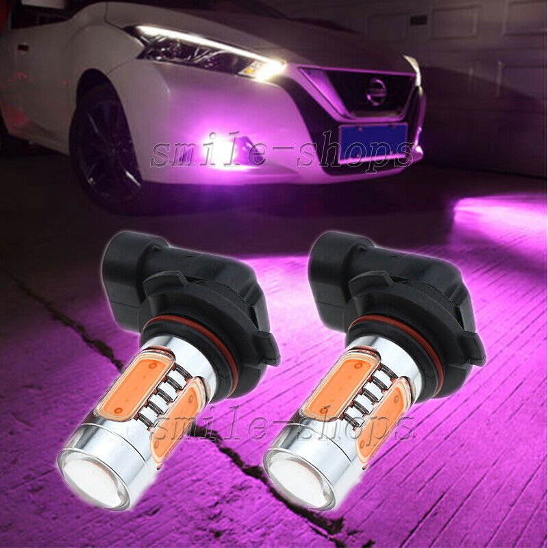 2pcs 9005 HB3 7.5W LED Pink Car Driving Daytime Running DRL Fog Light Bulbs
