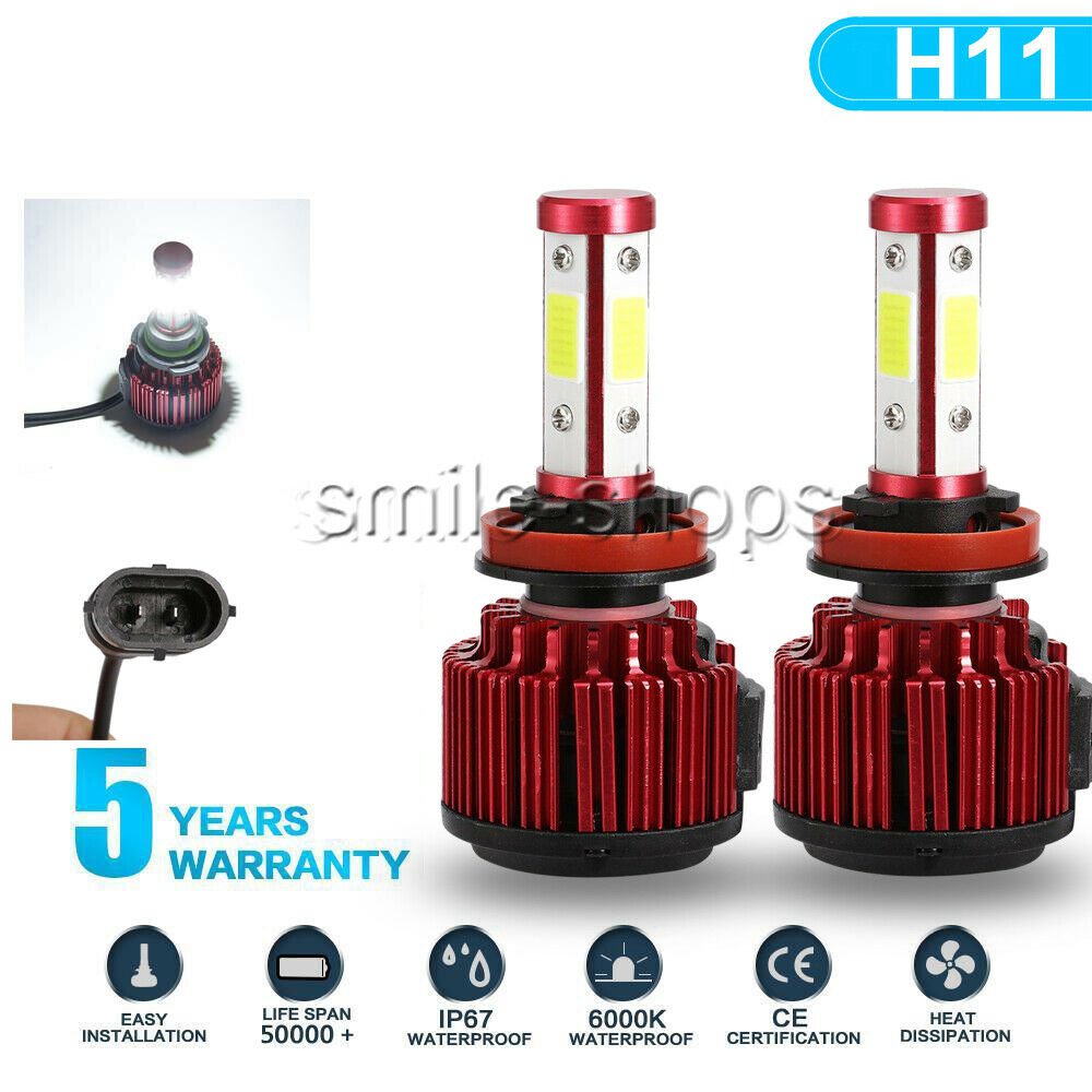 COB LED Headlight Kit H11 6000K White Low Beam Bulb For TOYOTA Tacoma 2016-2019