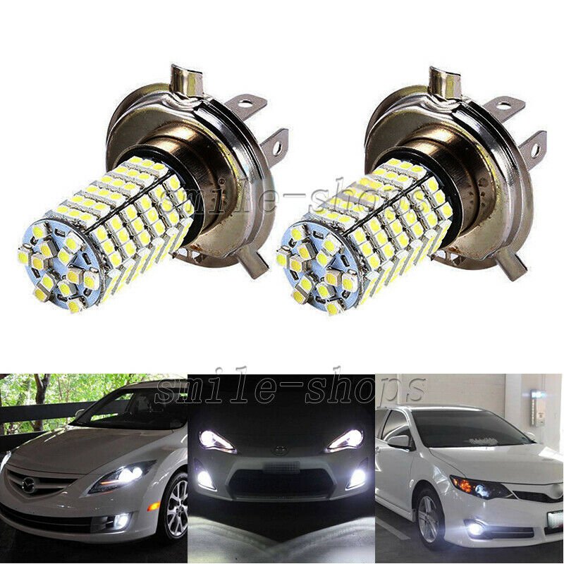 2pcs Bright White 120-SMD H4 HB2 LED Bulbs For Car Truck Fog Light Driving Light