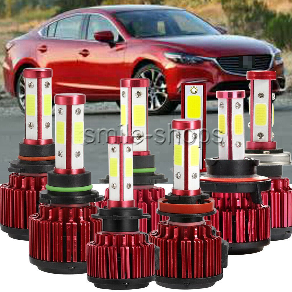 For 2003-2018 Mazda 6 LED Xenon White KIT Headlight High/Low Fog Lights 6000K