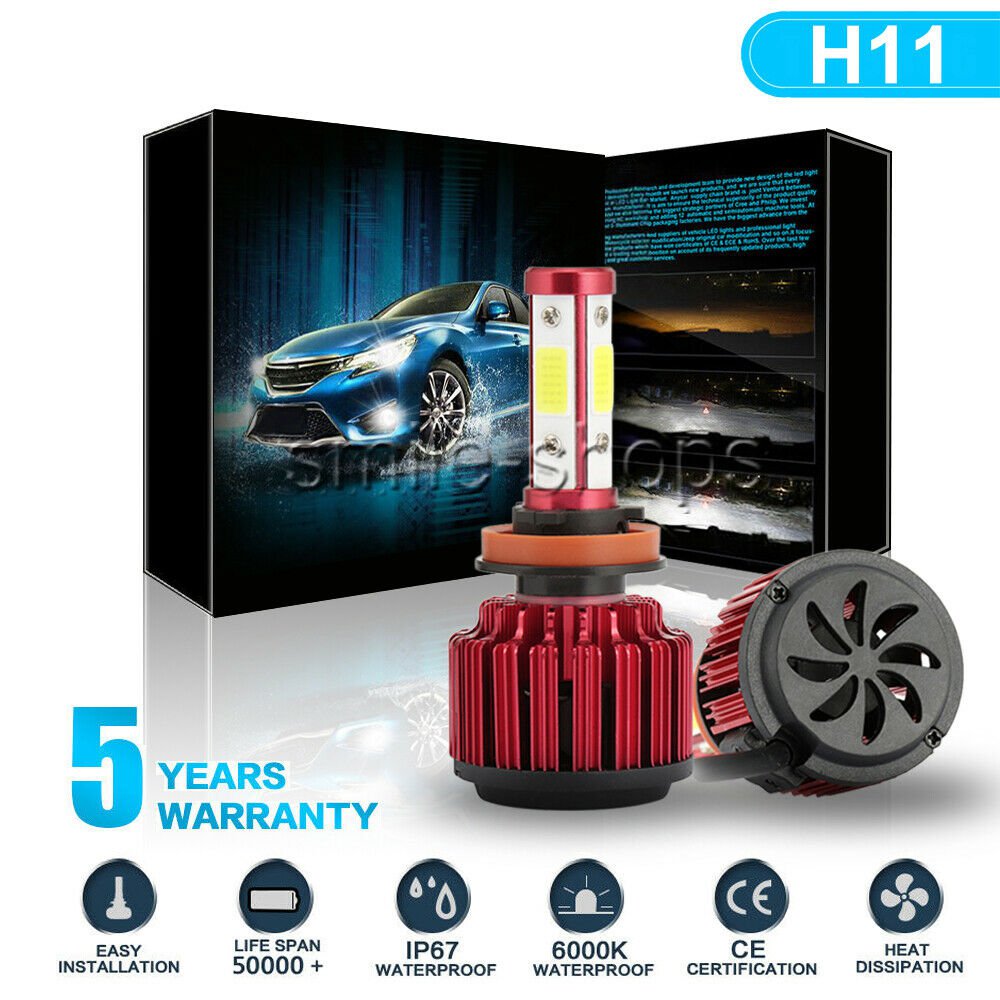 X6 COB LED Headlight Kit H11 1800W High Beam For Dodge Grand Caravan 2011-2017