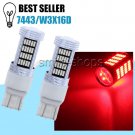 2pcs 7443 7440 W21-5W Red 92SMD High Power Brake Tail Light Stop Car LED light