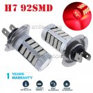 2X Socket Red H7 92SMD 4014 LED High Power Fog Driving DRL Light Bulbs Lamp 12V