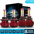 4pcs COB Combo H13 LED Headlight Hi/lo +9145 Fog Light For Ford F-150 2004-2014