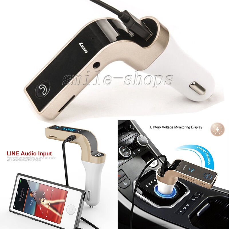 Gold Wireless Bluetooth FM Transmitter Handsfree Radio Adapter MP3 Car Charger