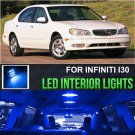 10-pcs Ultra Blue LED Lights Dome Interior Package Kit For 98-01 Infiniti I30