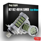 2PCS H7 92SMD 4014 LED 8000K Ice Blue For Car Projector Fog Driving Light Bulbs