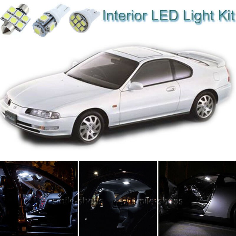 11pcs Pure White Interior LED Light Package Kit Deal For Honda Prelude 1992-1996