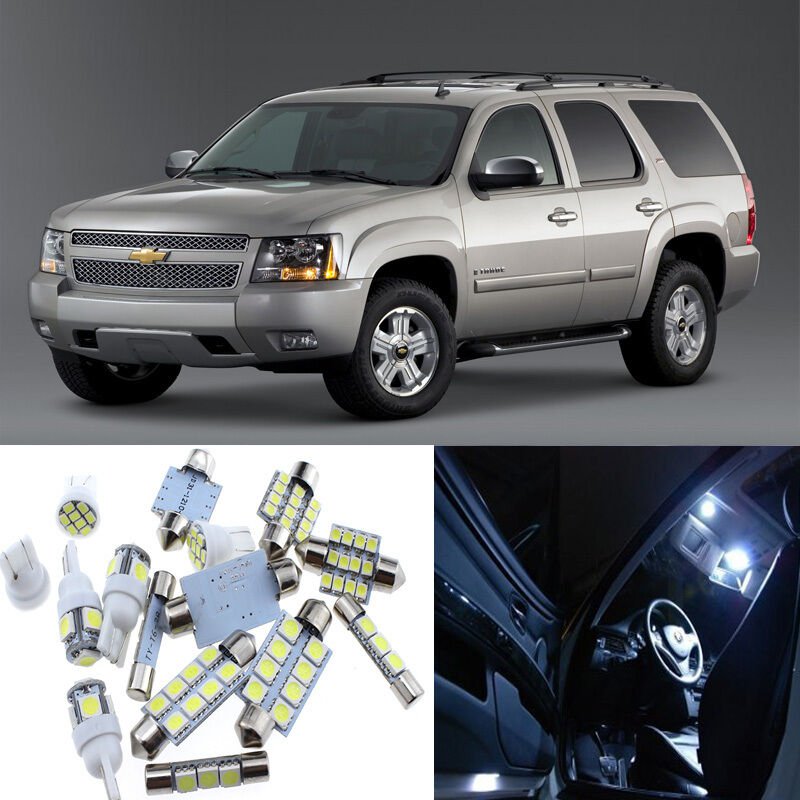 15pcs White Interior LED Light Package Kit for Tahoe/Suburban 2007-2014