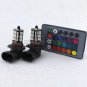 2pcs 9006 HB4 27-SMD Car Fog/Driving DRL Headlight RGB LED Lamp + Remote Control