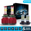 9012 LED Headlight+5202 Fog Lights Bulbs For 2014-2015 GMC Sierra 1500 6K White