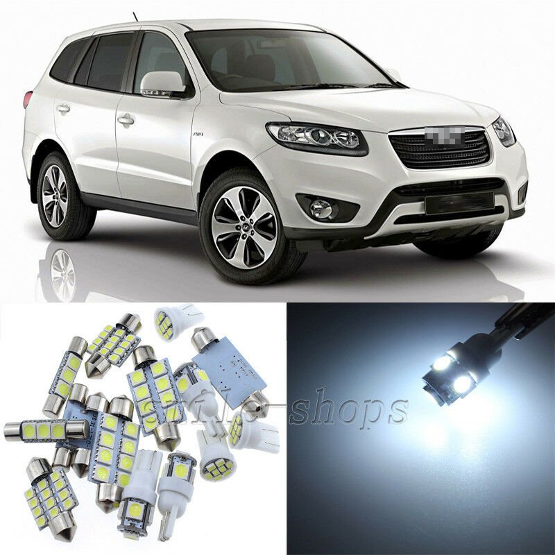Bright White 10pcs Interior LED Light Kit for 2007-2012 Hyundai Santa Fe
