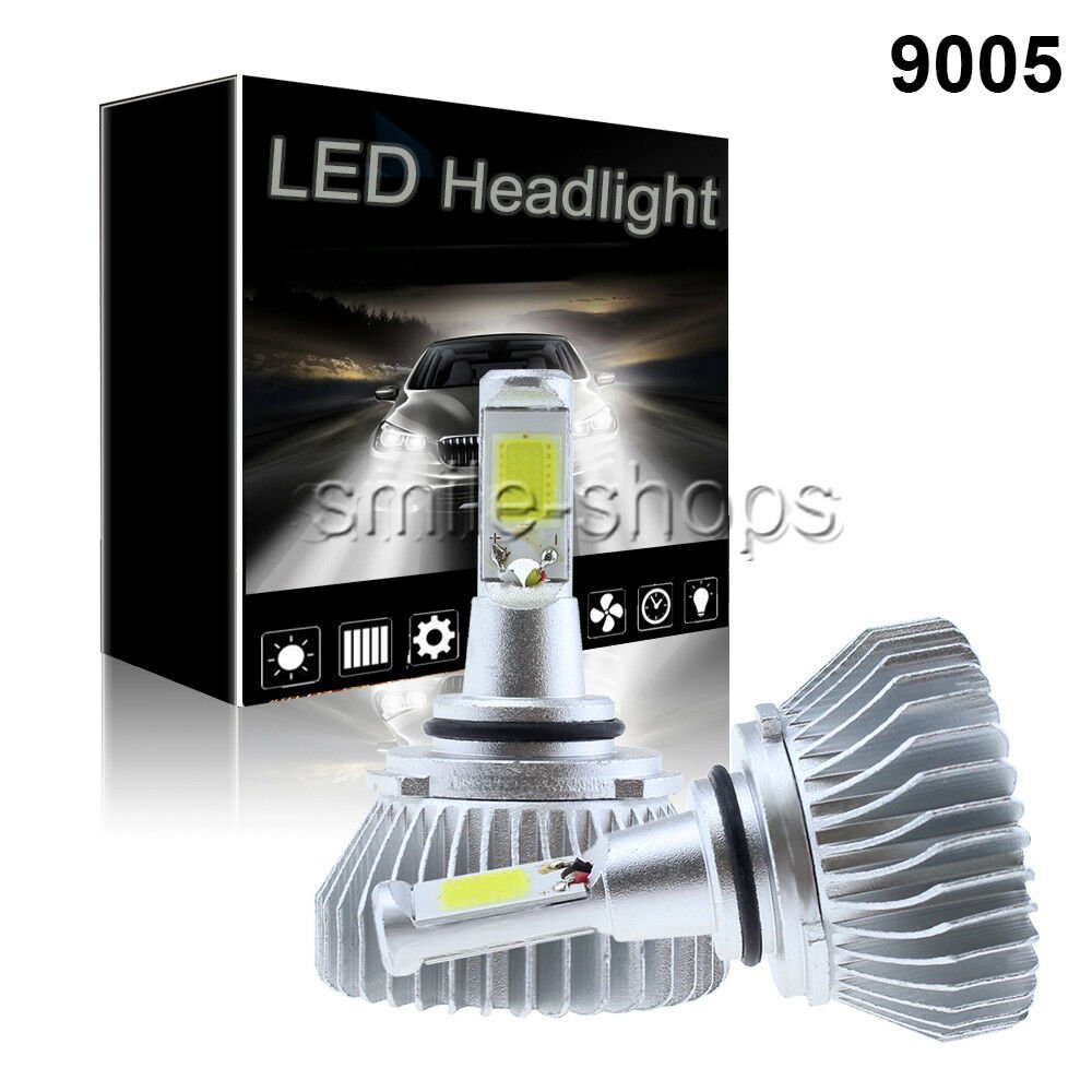 2x COB LED Car Headlight Kit 9005 HB3 H10 9140 9145 60W 6000K 8000LM Bulbs White