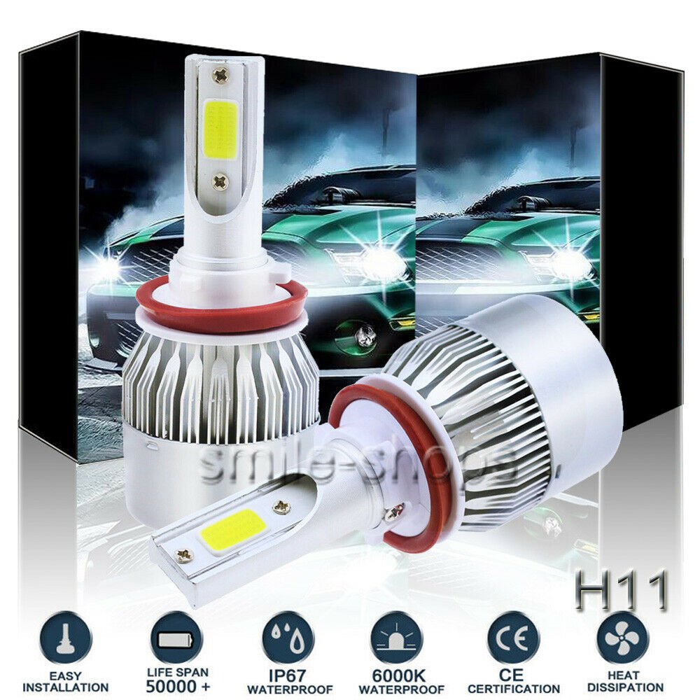 H11 H9 H8 LED Headlight Bulbs 1300W 195000LM Conversion Kit 6000K Diamond White