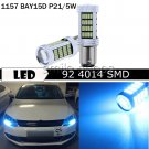 2pcs 1157 BAY15D 92SMD LED Ice Blue Bulb Lamp Daytime Running Turn Signal Light