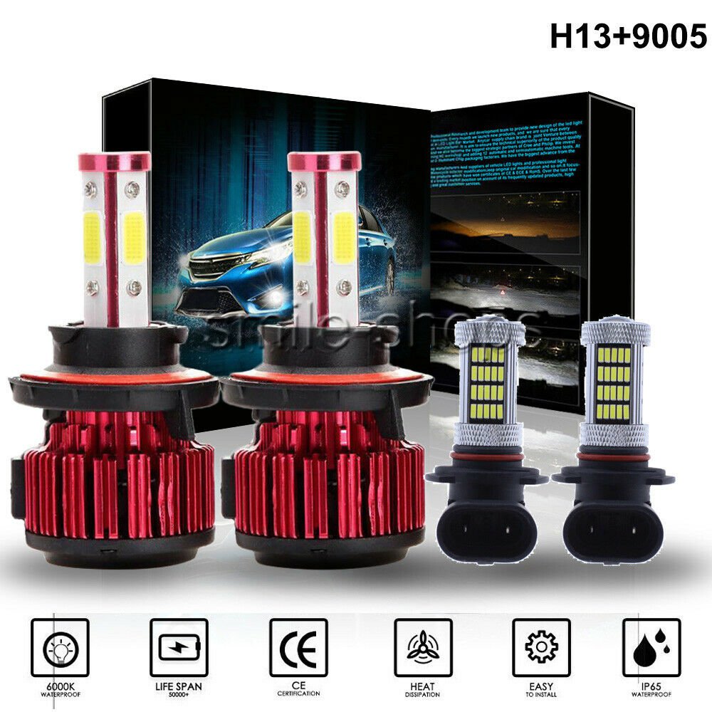 LED Headlight High/Low Beams+Fog Lights Combo For 05-14 Ford F-150 F-250 F-350